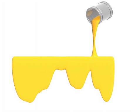 falling paint bucket - Yellow paint pour out from bucket Stock Photo - Budget Royalty-Free & Subscription, Code: 400-04660120