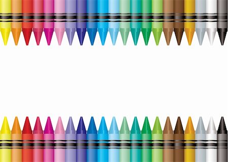 simsearch:400-04386917,k - Brightly colored crayon border with room to add your own text Fotografie stock - Microstock e Abbonamento, Codice: 400-04660531