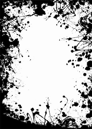 simsearch:400-04497286,k - black grunge border with ink splats making a frame Stock Photo - Budget Royalty-Free & Subscription, Code: 400-04660540