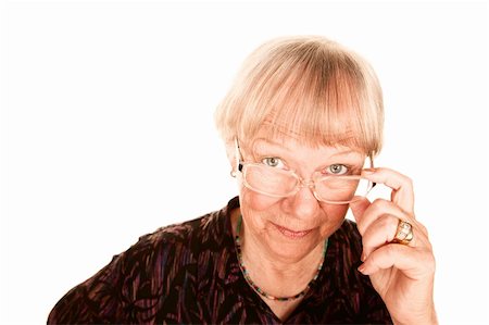 simsearch:400-04744719,k - Senior woman looking over the top of her glasses Stock Photo - Budget Royalty-Free & Subscription, Code: 400-04660869