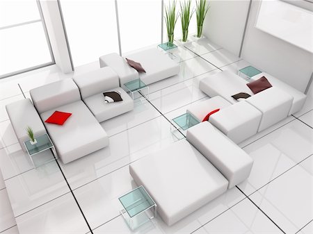 simsearch:400-04069404,k - modern white drawing room 3d image Stock Photo - Budget Royalty-Free & Subscription, Code: 400-04660964
