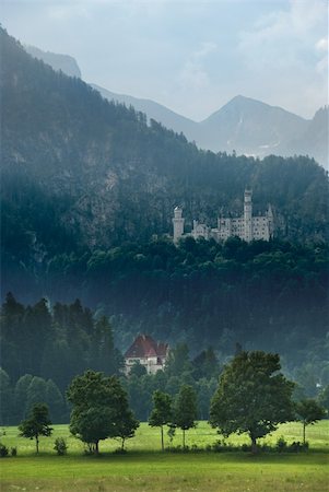 simsearch:400-04759885,k - The amazing Neuschwanstein castle in Bavaria, Germany - distance shot Stock Photo - Budget Royalty-Free & Subscription, Code: 400-04661020