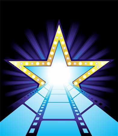 Fame star at the end of film road Stock Photo - Budget Royalty-Free & Subscription, Code: 400-04661126