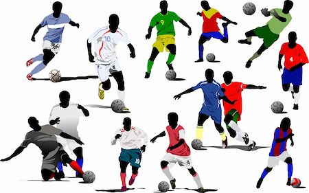 simsearch:400-04809582,k - Soccer players. Vector illustration Stock Photo - Budget Royalty-Free & Subscription, Code: 400-04661276