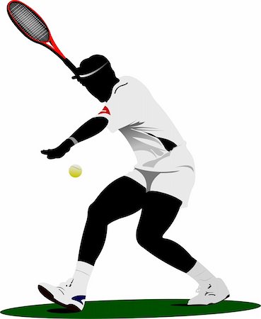 simsearch:400-05721850,k - Tennis player. Vector illustration Photographie de stock - Aubaine LD & Abonnement, Code: 400-04661294