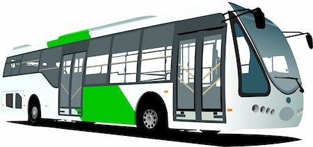decker - City blue bus. Tourist coach. Vector illustration Stock Photo - Budget Royalty-Free & Subscription, Code: 400-04661367