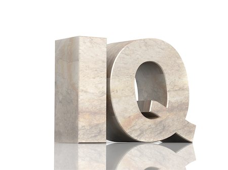 prodigio - Stone 3d  letters I and Q. Object over white Fotografie stock - Microstock e Abbonamento, Codice: 400-04661476