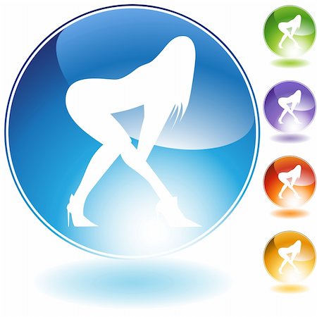 simsearch:400-05181303,k - Leaning female dancer crystal icon isolated on a white background. Stock Photo - Budget Royalty-Free & Subscription, Code: 400-04661767