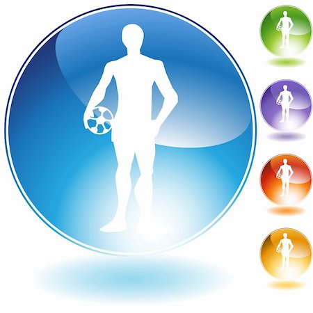 simsearch:400-04849066,k - Soccer guy crystal icon isolated on a white background. Foto de stock - Super Valor sin royalties y Suscripción, Código: 400-04661796