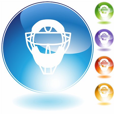 simsearch:400-05181303,k - Umpire mask helmet crystal icon isolated on a white background. Stock Photo - Budget Royalty-Free & Subscription, Code: 400-04661804