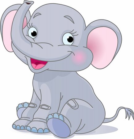 dazdraperma (artist) - Very Cute baby elephant sitting  and smiling Photographie de stock - Aubaine LD & Abonnement, Code: 400-04661853