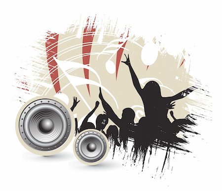 simsearch:400-04659091,k - grunge crowd of party people vector with music concept, vector illustration Photographie de stock - Aubaine LD & Abonnement, Code: 400-04662009