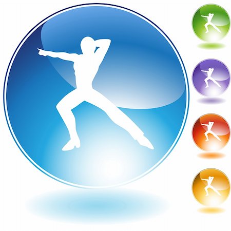 simsearch:400-05181303,k - Male dancer crystal icon isolated on a white background. Stock Photo - Budget Royalty-Free & Subscription, Code: 400-04662226