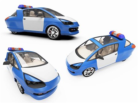 simsearch:400-05098393,k - Isolated collection of concept police car Foto de stock - Super Valor sin royalties y Suscripción, Código: 400-04662353