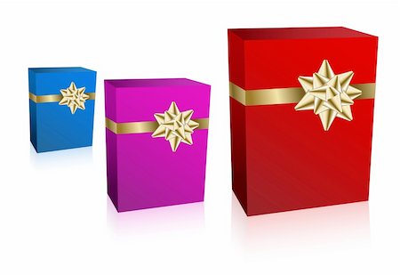 simsearch:400-04329029,k - Three Christmas / Valentine / Birthday Gift boxes (vector) Stock Photo - Budget Royalty-Free & Subscription, Code: 400-04662412