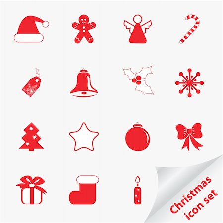 Christmas icon set for your design. Vector illustration. Stock Photo - Budget Royalty-Free & Subscription, Code: 400-04662458