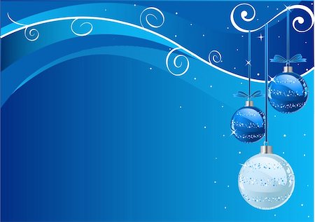 simsearch:400-05876335,k - Blue Abstract Vector Christmas Background with balls Stock Photo - Budget Royalty-Free & Subscription, Code: 400-04662452