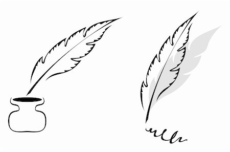 simsearch:400-04824743,k - Set of symbols with feather isolated on white Photographie de stock - Aubaine LD & Abonnement, Code: 400-04663078