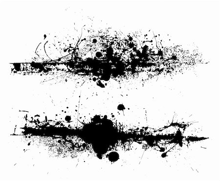 simsearch:400-04387465,k - Black ink splat design with roller drag marks and splatter Photographie de stock - Aubaine LD & Abonnement, Code: 400-04663103