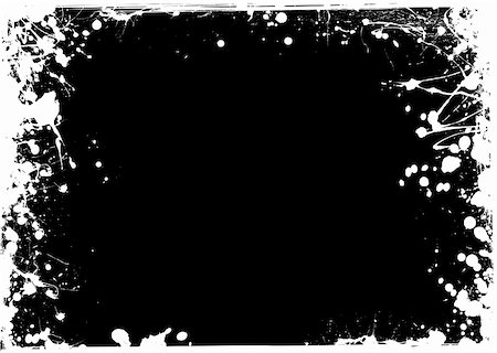 simsearch:400-04387465,k - Black and white ink grunge background with thin frame Photographie de stock - Aubaine LD & Abonnement, Code: 400-04663114