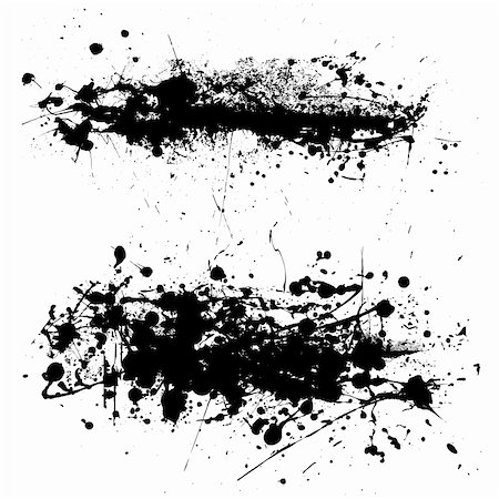 simsearch:400-04497286,k - Two abstract black and white ink splat with grunge effect Stock Photo - Budget Royalty-Free & Subscription, Code: 400-04663113