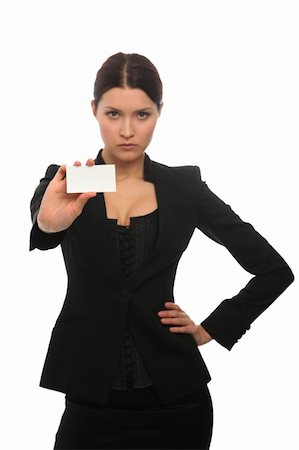 girl holding a business card Stock Photo - Budget Royalty-Free & Subscription, Code: 400-04663166