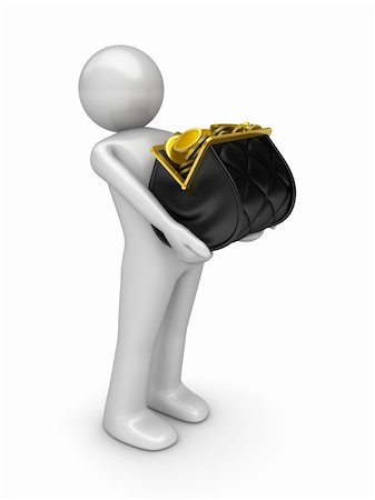 Look at my Purse! (character holds purse full of gold coins) Stock Photo - Budget Royalty-Free & Subscription, Code: 400-04663250