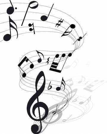 simsearch:400-04687527,k - Vector musical notes staff background for design use Stock Photo - Budget Royalty-Free & Subscription, Code: 400-04663355