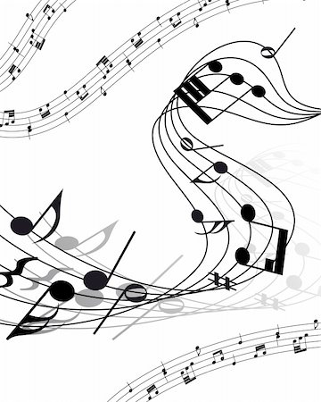 simsearch:400-04173341,k - Vector musical notes staff background for design use Fotografie stock - Microstock e Abbonamento, Codice: 400-04663356