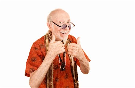 simsearch:400-04172718,k - Senior New Age Man Giving a Cheerful Thumbs Up Stock Photo - Budget Royalty-Free & Subscription, Code: 400-04663443