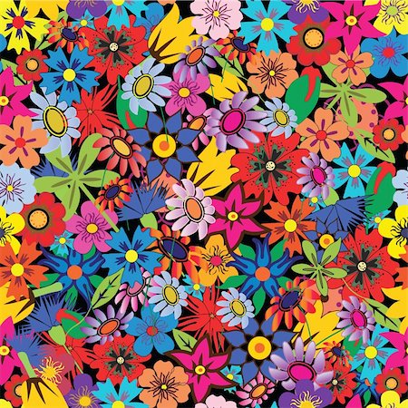 simsearch:400-04079769,k - Seamless colorful floral background. Repeat many times Stock Photo - Budget Royalty-Free & Subscription, Code: 400-04663618