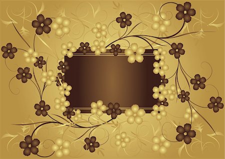 elegant swirl vector accents - Golden and chocolate frame for text. Vector Stock Photo - Budget Royalty-Free & Subscription, Code: 400-04663613