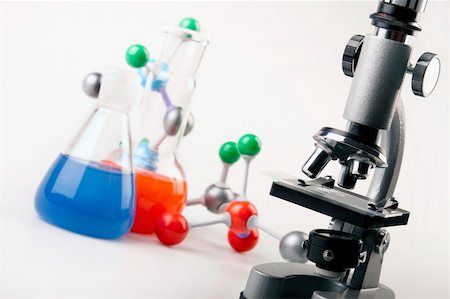 simsearch:400-05126420,k - Molecular Chain model with flasks on white background Stock Photo - Budget Royalty-Free & Subscription, Code: 400-04663761