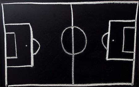 Hand Drawn Chalk Football Pitch on a Blackboard Stock Photo - Budget Royalty-Free & Subscription, Code: 400-04663863