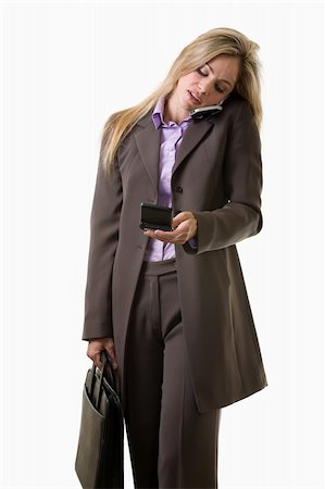 pager - Young attractive caucasian blonde businesswoman in her twenties Stock Photo - Budget Royalty-Free & Subscription, Code: 400-04674538