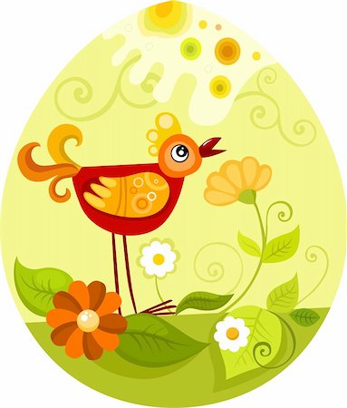 poult - vector illustration  of a easter card Stock Photo - Budget Royalty-Free & Subscription, Code: 400-04674548