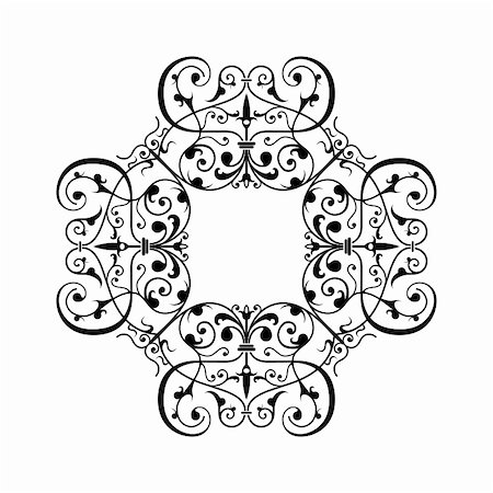 simsearch:400-04672338,k - Ancient decorative ornament vector illustration isolated on white Stockbilder - Microstock & Abonnement, Bildnummer: 400-04674565