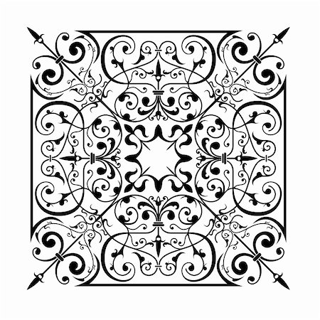 simsearch:400-05746473,k - Ancient decorative ornament vector illustration isolated on white Foto de stock - Super Valor sin royalties y Suscripción, Código: 400-04674566