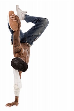 simsearch:400-05238779,k - Steps in break-dance performed by the dancer in isolated white background Stockbilder - Microstock & Abonnement, Bildnummer: 400-04674645