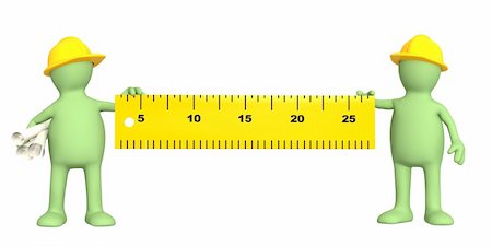 simsearch:400-05341943,k - 3d builders with ruler - over white Foto de stock - Super Valor sin royalties y Suscripción, Código: 400-04674720