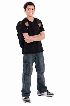 simsearch:400-05745952,k - teenage school boy on isolated white background Stock Photo - Budget Royalty-Free & Subscription, Code: 400-04674800