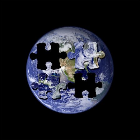 planet earth puzzle - A picture of the earth with jigsaw cut out. Earth picture from NASA. Stock Photo - Budget Royalty-Free & Subscription, Code: 400-04674895