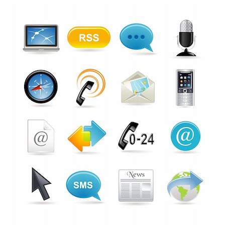Communication icons set Stock Photo - Budget Royalty-Free & Subscription, Code: 400-04674939