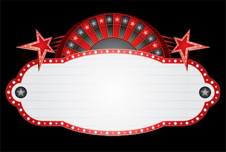 Red neon with roulette and stars for casino Stock Photo - Budget Royalty-Free & Subscription, Code: 400-04674974