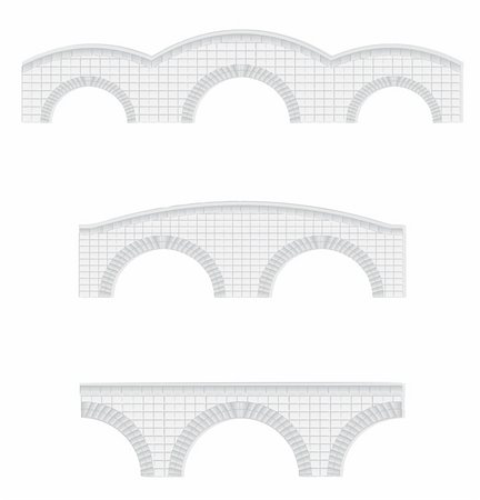 stone bridges vector illustration (elements can be used to make larger bridges) Stock Photo - Budget Royalty-Free & Subscription, Code: 400-04674988