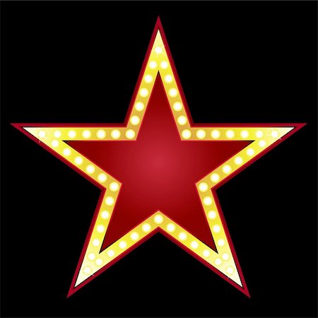 Symbol of big red star on black background Stock Photo - Budget Royalty-Free & Subscription, Code: 400-04674992