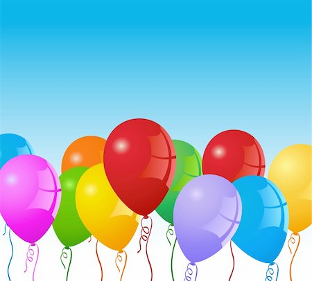 red blue birthday balloon clipart - Colorful balloons in vector format Stock Photo - Budget Royalty-Free & Subscription, Code: 400-04675046