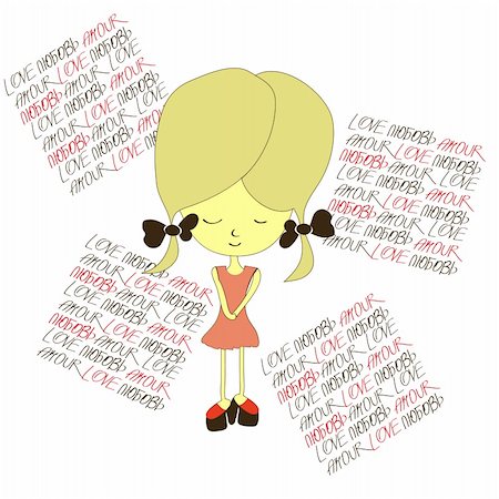 Girl with inscription multilingual Stock Photo - Budget Royalty-Free & Subscription, Code: 400-04675173