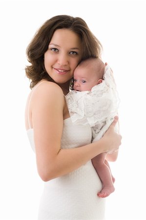 Picture of smiling mother with baby girl Fotografie stock - Microstock e Abbonamento, Codice: 400-04675253