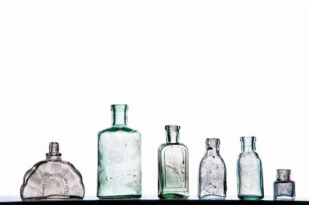old perfumer bottles on white Stock Photo - Budget Royalty-Free & Subscription, Code: 400-04675399